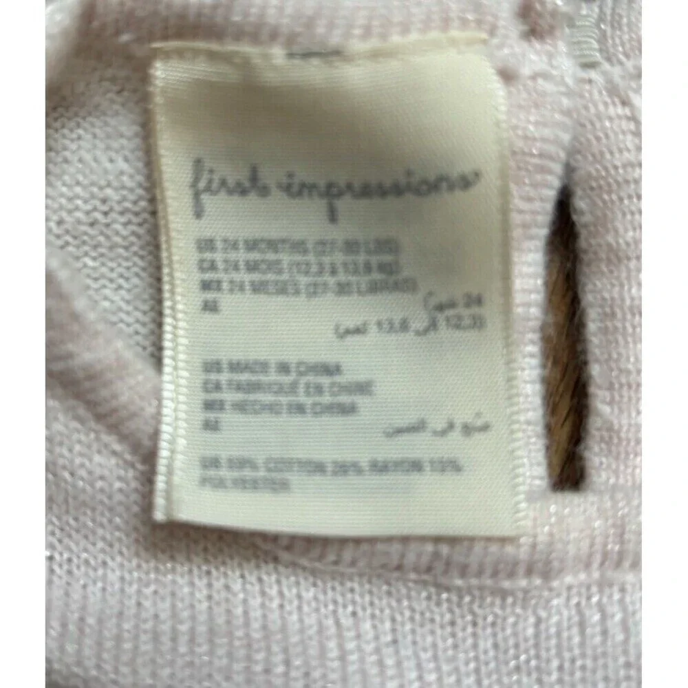 First Impressions Toddler Girl Sweater &Ballerina Tulle skirt In Pink 24 Months
